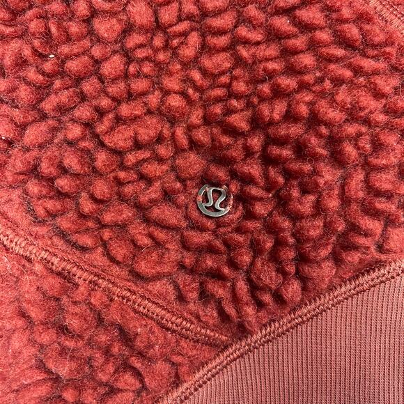 Lululemon Womens M L Scuba Oversized Sherpa 1/2 Zip Hoodie in Savannah - Picture 9 of 11